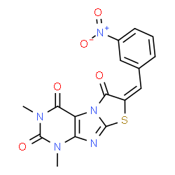 Thiazolo[2,3-f]purine-2,4,6(1H,3H,7H)-trione,1,3-dimethyl-7-[(3-nitrophenyl)methylene]- Structure