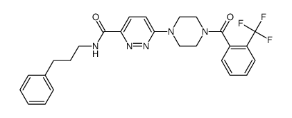 6-[4-(2-trifluoromethylbenzoyl)-piperazin-1-yl]pyridazine-3-carboxylic acid (3-phenylpropyl)amide结构式