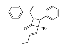 (1S',3S,4R)-3-bromo-3-but-1-enyl-4-phenyl-1-(1-phenylethyl)azetidin-2-one Structure