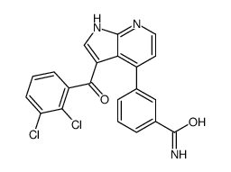 3-[3-(2,3-dichlorobenzoyl)-1H-pyrrolo[2,3-b]pyridin-4-yl]benzamide结构式