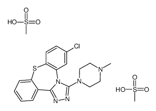 Dibenzo(b,f)-1,2,4-triazolo(4,3-d)(1,4)thiazepine, 6-chloro-3-(4-methy l-1-piperazinyl)-, dimethanesulfonate picture