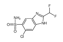 6-chloro-2-(difluoromethyl)-3H-benzimidazole-5-sulfonamide结构式