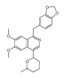 1-Benzo[1,3]dioxol-5-ylmethyl-6,7-dimethoxy-4-(2-methyl-[1,2]oxazinan-6-yl)-isoquinoline结构式