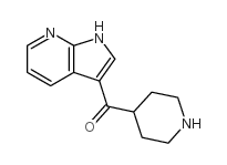 4-哌啶基-1H-吡咯并[2,3-b]吡啶-3-甲酮结构式