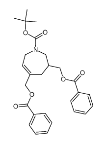 3,5-bis-benzoyloxymethyl-2,3,4,7-tetrahydro-azepine-1-carboxylic acid tert-butyl ester Structure