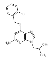 6-[(2-chlorophenyl)methylsulfanyl]-9-(2-methylpropyl)purin-2-amine结构式