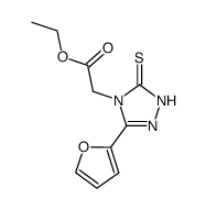 (3-Furan-2-yl-5-thioxo-1,5-dihydro-[1,2,4]triazol-4-yl)-acetic acid ethyl ester结构式