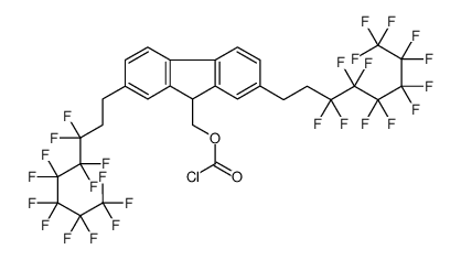 2,7-双(1H,1H,2H,2H-全氟辛基)-9-芴基甲氧基碳酰氯结构式