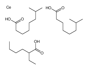 (2-ethylhexanoato-O)bis(isononanoato-O)cerium structure