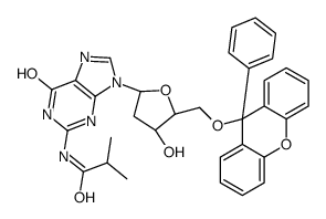 2'-deoxy-N-(2-methyl-1-oxopropyl)-5'-O-(9-phenyl-9H-xanthen-9-yl)guanosine Structure