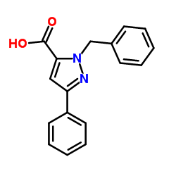 1-Benzyl-3-phenyl-1H-pyrazole-5-carboxylic acid结构式
