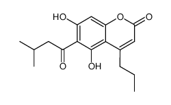 5,7-dihydroxy-6-(3-methylbutyryl)-4-propylcoumarin Structure