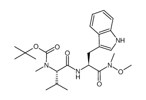 N-tert-butoxycarbonyl-N-methyl-L-valyl-L-tryptophan N,O-dimethylhydroxamate Structure