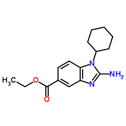 Ethyl 2-amino-1-cyclohexyl-1H-benzimidazole-5-carboxylate结构式