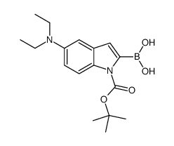 [5-(Diethylamino)-1-{[(2-methyl-2-propanyl)oxy]carbonyl}-1H-indol -2-yl]boronic acid Structure