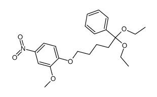 5-(2-Methoxy-4-nitro-phenoxy)-1-phenyl-pentanon-(1)-diethylacetal结构式