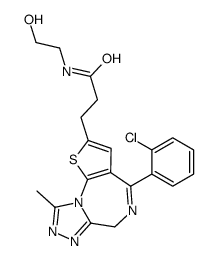 6H-Thieno(3,2-f)(1,2,4)triazolo(4,3-a)(1,4)diazepine-2-propanamide, 4- (2-chlorophenyl)-N-(2-hydroxyethyl)-9-methyl-结构式