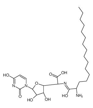 (2S)-2-[[(2S)-2-aminohexadecanoyl]amino]-2-[(3S,4R,5R)-5-(2,4-dioxopyrimidin-1-yl)-3,4-dihydroxyoxolan-2-yl]acetic acid Structure