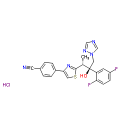 4-[2-[(1R,2R)-2-(2,5-Difluorophenyl)-2-hydroxy-1-methyl-3-(1H-1,2,4-triazol-1-yl)propyl]-4-thiazolyl]benzonitrile hydrochloride (1:1) Structure