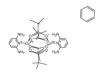 bis(2,6-diaminopyridine)tetra(μ-O,O'-trimethylacetato)dicopper(II)*benzene结构式