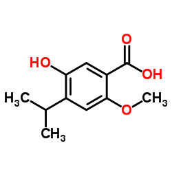 5-Hydroxy-4-isopropyl-2-methoxybenzoic acid结构式