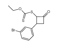 dithiocarbonic acid S-[2-(3-bromo-phenyl)-4-oxo-cyclobutyl]ester O-ethyl ester Structure