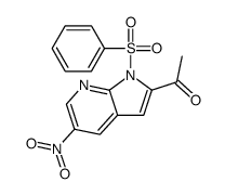 1-[5-Nitro-1-(phenylsulfonyl)-1H-pyrrolo[2,3-b]pyridin-2-yl]ethan one Structure