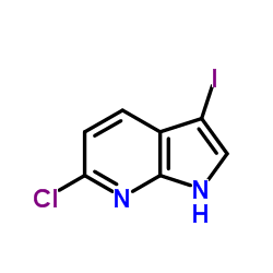 6-氯-3-碘-1H-吡咯并[2,3-b]吡啶结构式