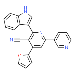 4-(2-Furyl)-6-(1H-indol-3-yl)-2,3'-bipyridine-5-carbonitrile structure