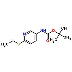 tert-butyl N-(6-ethylsulfanylpyridin-3-yl)carbamate结构式