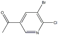 1-(5-Bromo-6-chloro-pyridin-3-yl)-ethanone结构式