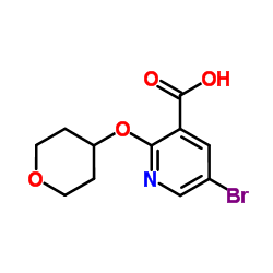 5-Bromo-2-(tetrahydro-2H-pyran-4-yloxy)nicotinic acid Structure