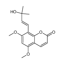 (1'E)-5,7-dimethoxy-8-(3'-hydroxy-3'-methylbut-1'-enyl)coumarin Structure