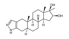 17α-methyl-5α-androstano-[3,2-c]-pyrazol-16β,17β-diol结构式