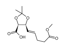 (4S,5S)-5-((E)-5-methoxy-5-oxopent-1-en-1-yl)-2,2-dimethyl-1,3-dioxolane-4-carboxylic acid结构式