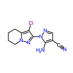 5-氨基-1-(3-氯-4,5,6,7-四氢吡唑并[1,5-A]吡啶-2-基)-1H-吡唑-4-甲腈结构式