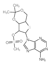 Adenine,9-(3,5-O-isopropylidene-4-thio-b-D-xylofuranosyl)-, 2'-methanesulfonate (8CI) Structure