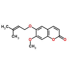 7-Methoxy-6-[(3-methyl-2-buten-1-yl)oxy]-2H-1-benzopyran-2-one Structure