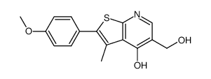 4-Hydroxy-5-hydroxymethyl-2-(4-methoxyphenyl)-3-methylthieno[2,3-b]pyridine Structure