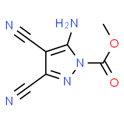 1H-Pyrazole-1-carboxylicacid,5-amino-3,4-dicyano-,methylester(9CI) structure