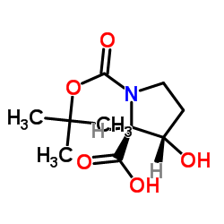 (2S,3S)-1-(TERT-BUTOXYCARBONYL)-3-HYDROXYPYRROLIDINE-2-CARBOXYLIC ACID structure