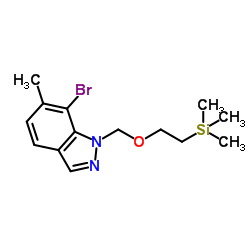 7-溴-6-甲基-1-((2-(三甲基甲硅烷基)乙氧基)甲基)-1H-吲唑结构式