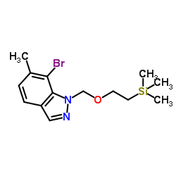 7-Bromo-6-methyl-1-((2-(trimethylsilyl)ethoxy)methyl)-1H-indazole Structure