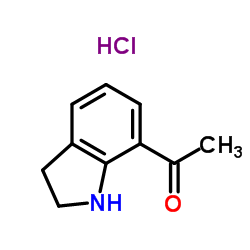 1-(2,3-Dihydro-1H-indol-7-yl)ethanone hydrochloride (1:1)结构式