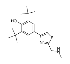 4-[3,5-bis(1,1-dimethylethyl)-4-hydroxyphenyl]-N-methyl-2-thiazolemethanamine结构式