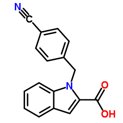 1-(4-Cyanobenzyl)-1H-indole-2-carboxylic acid Structure