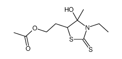 2-(3-ethyl-4-hydroxy-4-methyl-2-sulfanylidene-1,3-thiazolidin-5-yl)ethyl acetate结构式