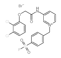 Pyridinium,3-[[2-(2,3-dichlorophenoxy)acetyl]amino]-1-[[4-(fluorosulfonyl)phenyl]methyl]-,bromide (1:1) structure