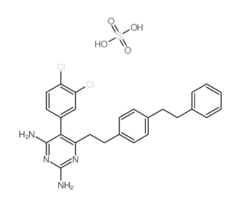 5-(3,4-dichlorophenyl)-6-[2-(4-phenethylphenyl)ethyl]pyrimidine-2,4-diamine; sulfuric acid结构式