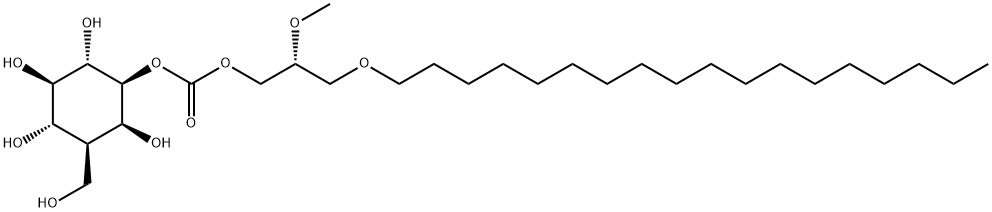 D-myo-Inositol, 3-deoxy-3-(hydroxymethyl)-, 1-(2R)-2-methoxy-3-(octadecyloxy)propyl carbonate Structure